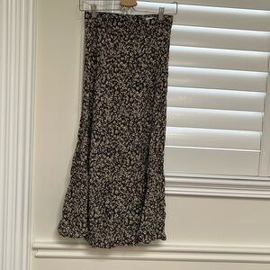 Mango Purple and Brown Tiered A-Line Midi Skirt